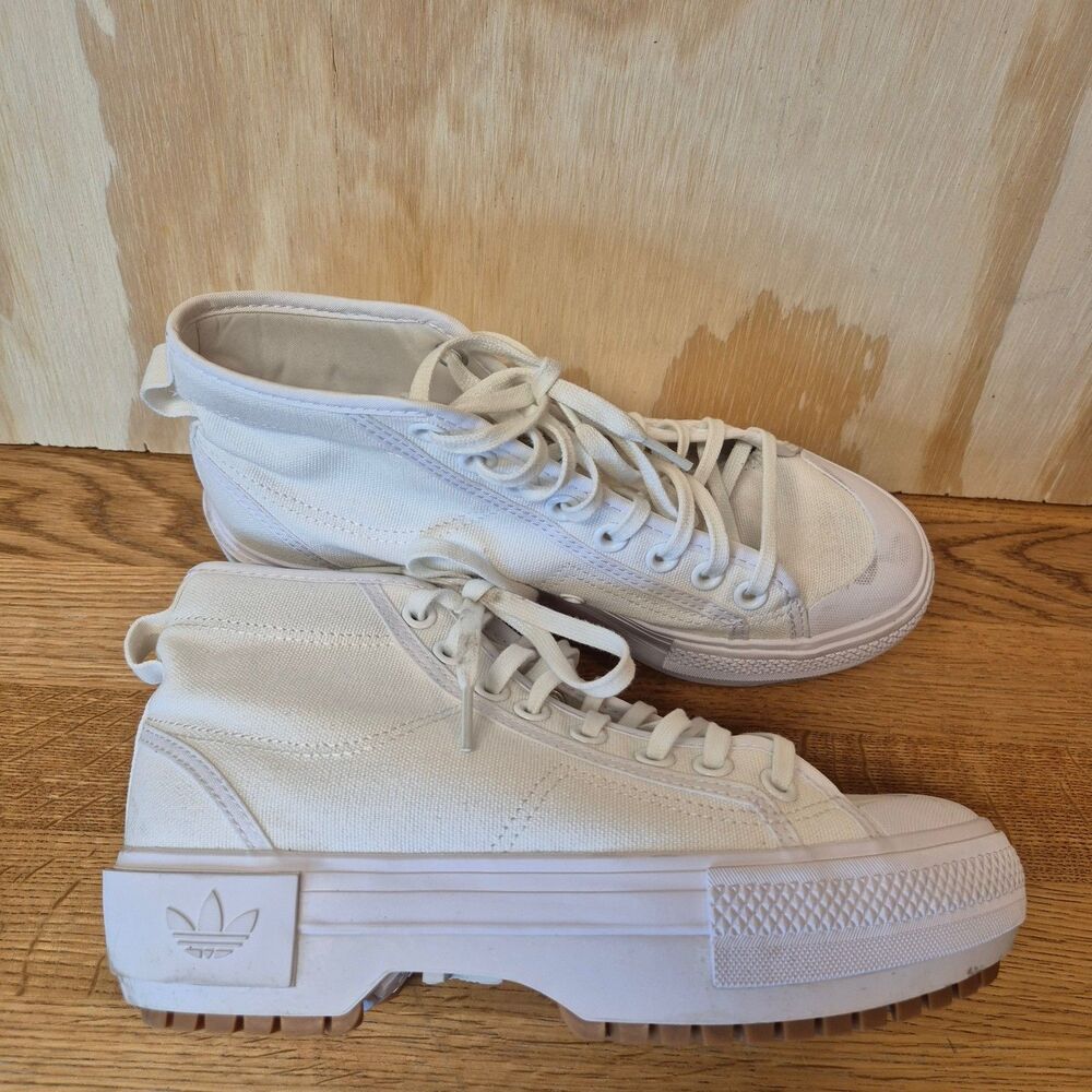 Adidas Nizza Trek W Women’s Size 8 White Gum Platform High Top Sneakers GZ8858